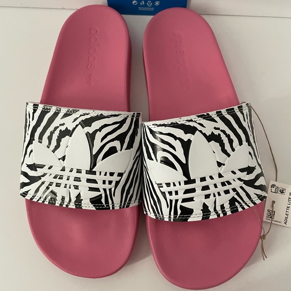 adidas Shoes - Adidas Women Animal Print Slides Slippers Shoes